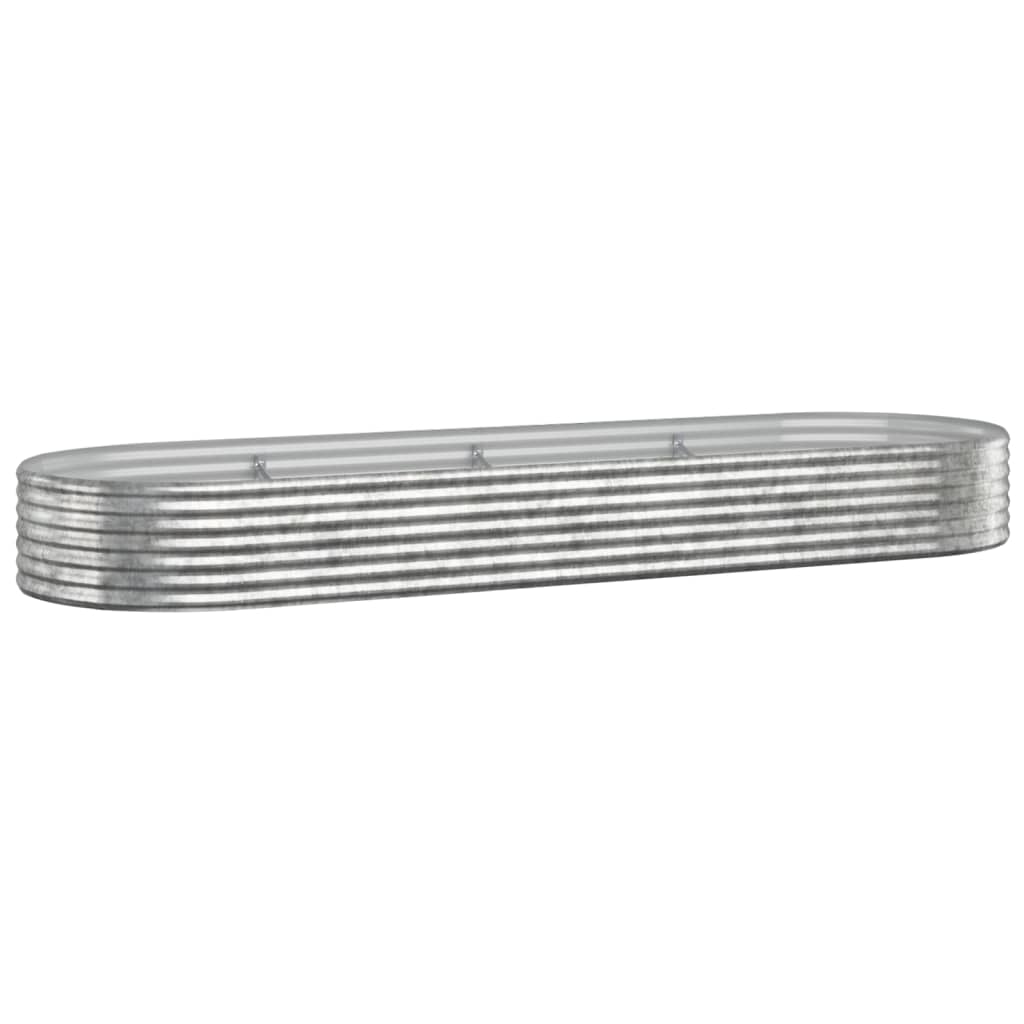 vidaXL Garden Raised Bed | Silver | Powder-coated steel | Large |  Durable