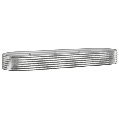 vidaXL Garden Raised Bed | Silver | Powder-coated steel | Large |  Durable