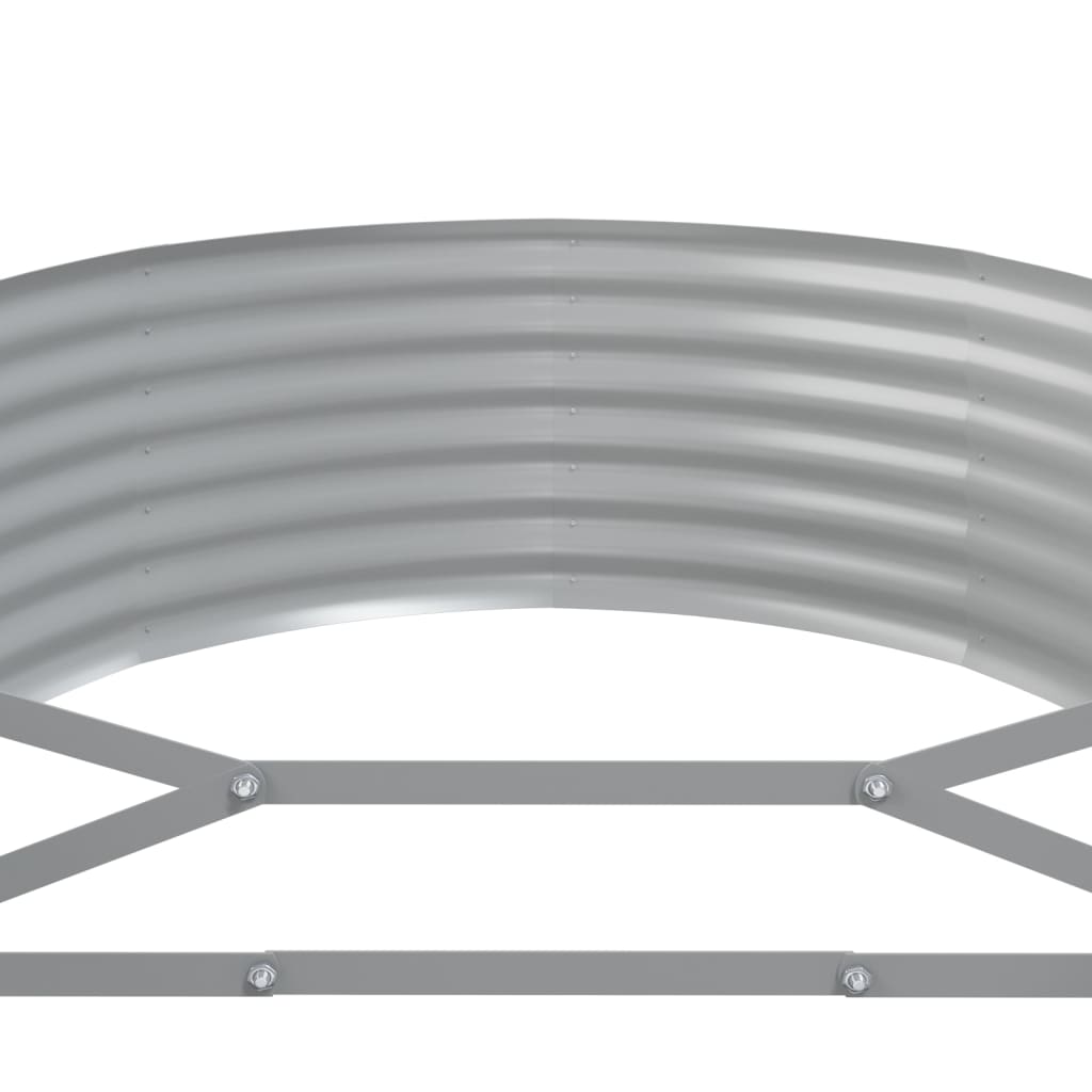 vidaXL Garden Raised Bed | Silver | Powder-coated steel | Large |  Durable