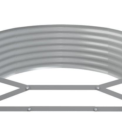vidaXL Garden Raised Bed | Silver | Powder-coated steel | Large |  Durable