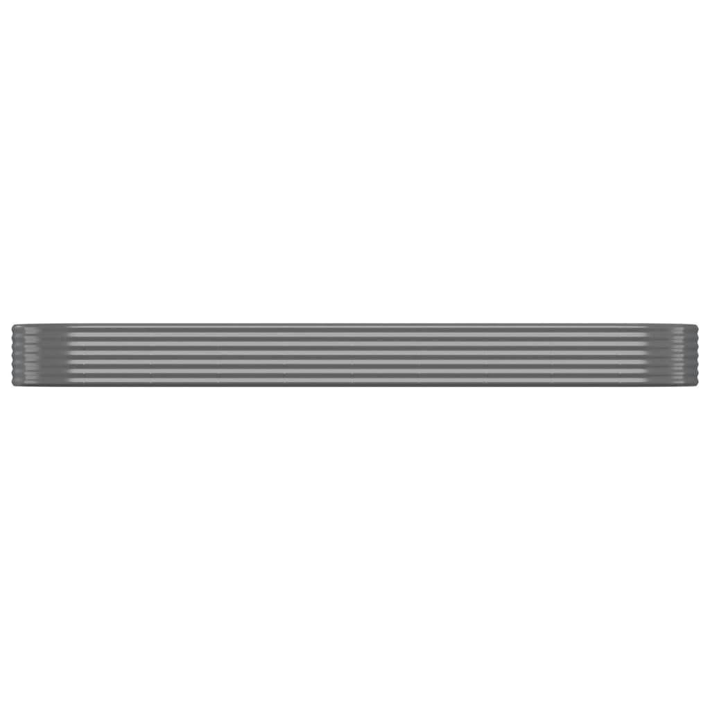 vidaXL Garden Raised Bed Galvanised Steel 396x100x36 cm Grey