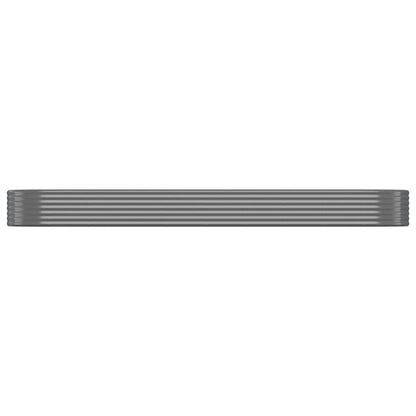 vidaXL Garden Raised Bed Galvanised Steel 396x100x36 cm Grey