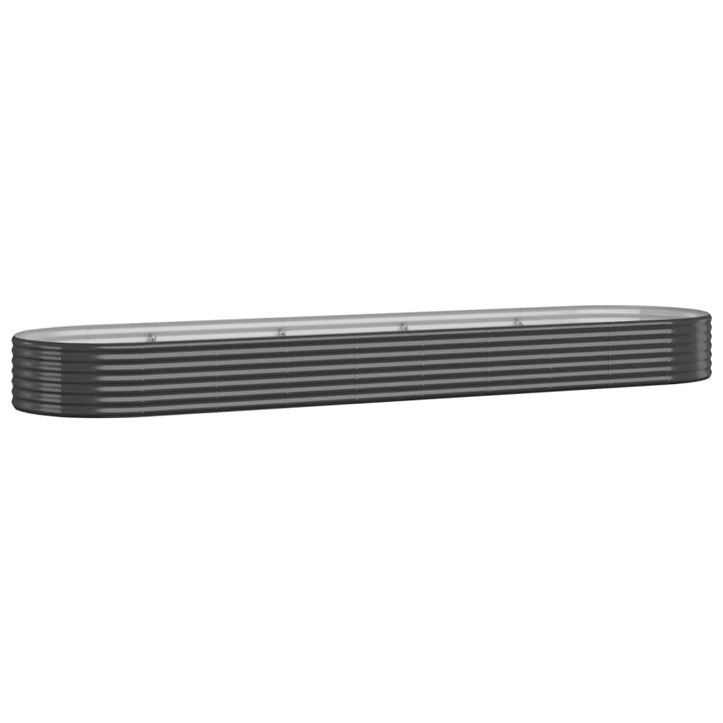 vidaXL Garden Raised Bed Galvanised Steel 396x100x36 cm Anthracite