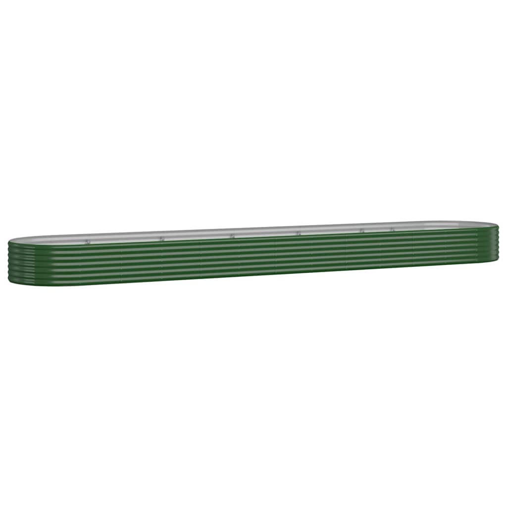 vidaXL Garden Raised Bed Galvanised Steel 507x100x36 cm Green