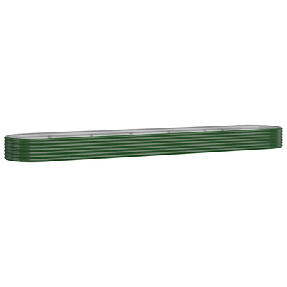 vidaXL Garden Raised Bed Galvanised Steel 507x100x36 cm Green