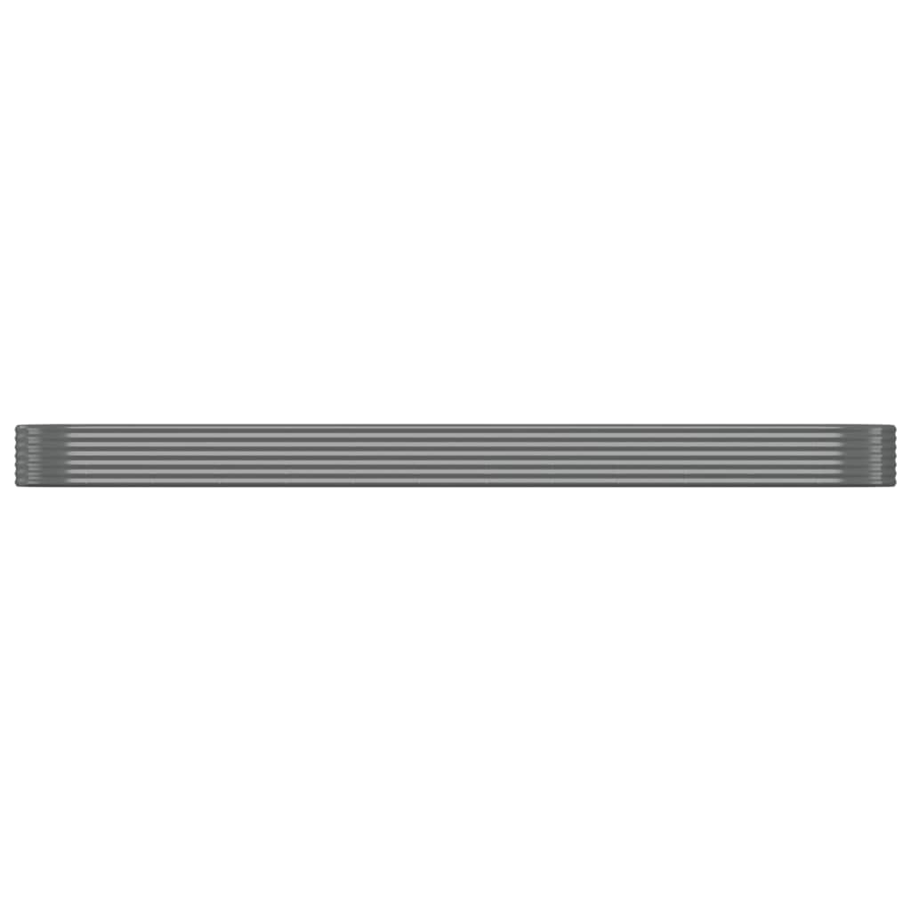 vidaXL Garden Raised Bed Powder-coated Steel 507x100x36 cm Grey