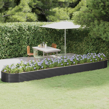 vidaXL Garden Raised Bed Powder-coated Steel 507x100x36 cm Anthracite