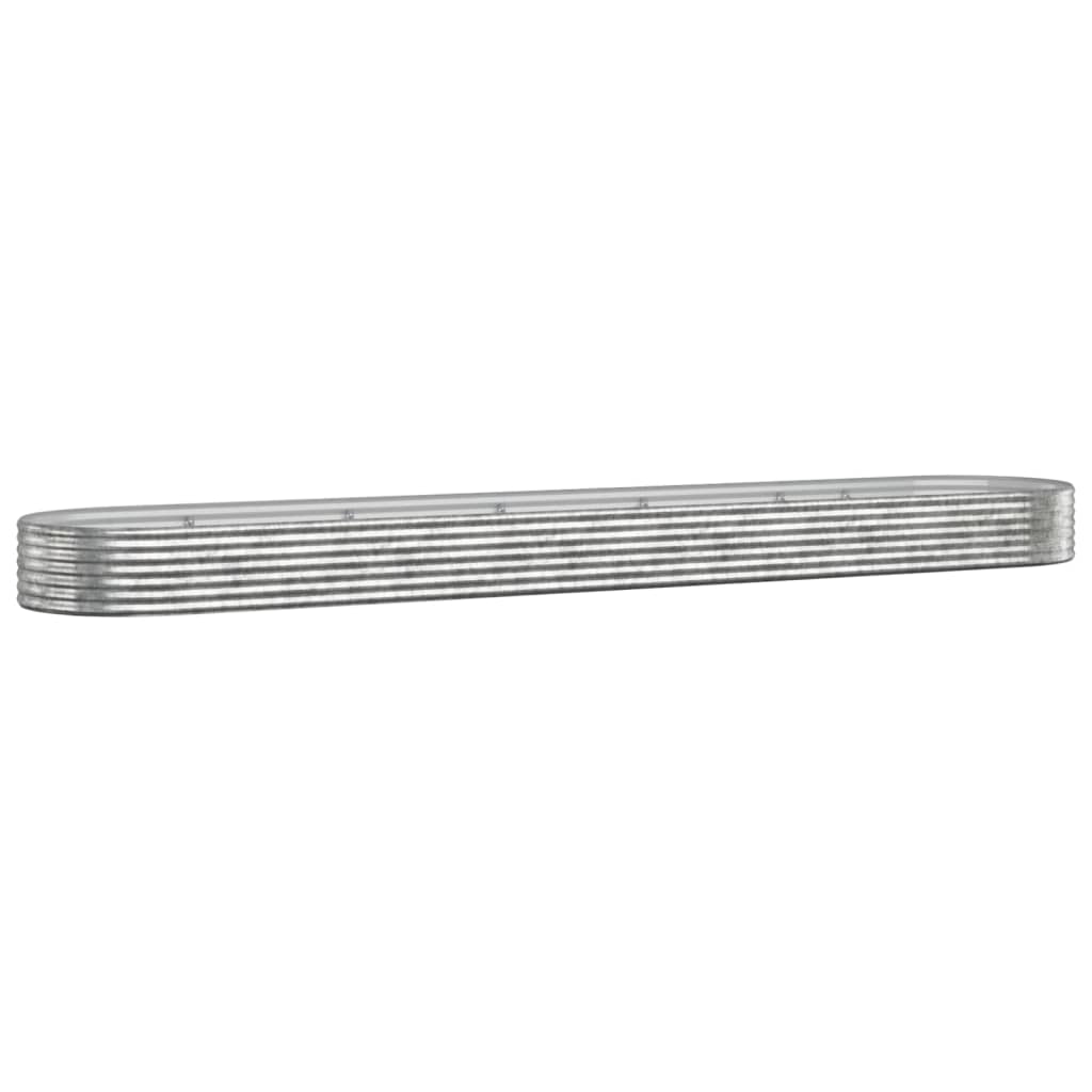 vidaXL Garden Raised Bed Galvanised Steel 507x100x36 cm Silver