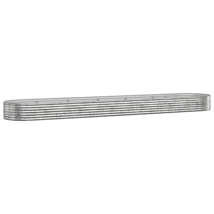 vidaXL Garden Raised Bed Galvanised Steel 507x100x36 cm Silver