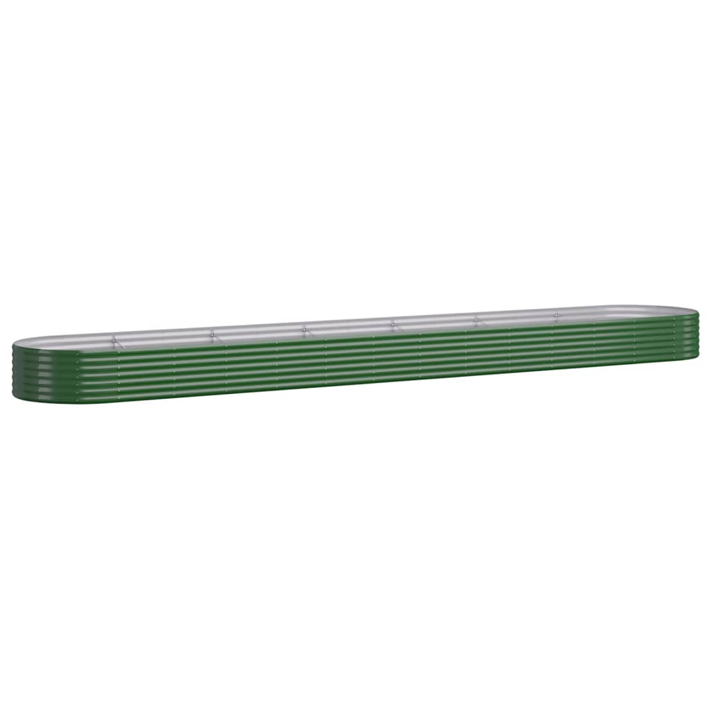 vidaXL Garden Raised Bed Galvanised Steel 544x100x36 cm Green
