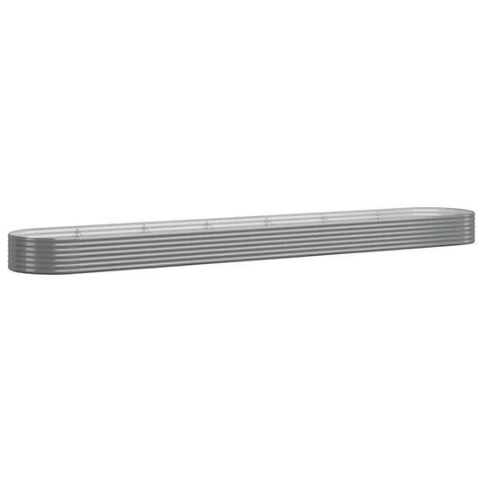 vidaXL Garden Raised Bed Galvanised Steel 544x100x36 cm Grey