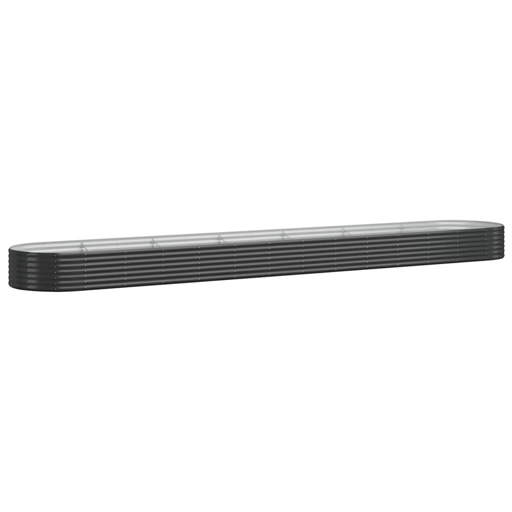 vidaXL Garden Raised Bed Galvanised Steel 544x100x36 cm Anthracite