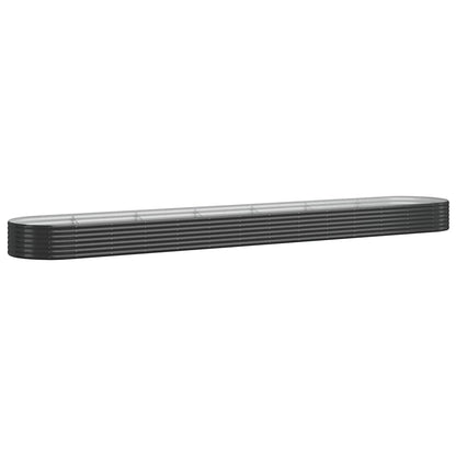 vidaXL Garden Raised Bed Galvanised Steel 544x100x36 cm Anthracite