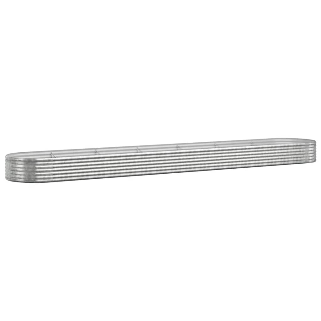 vidaXL Garden Raised Bed Galvanised Steel 544x100x36 cm Silver