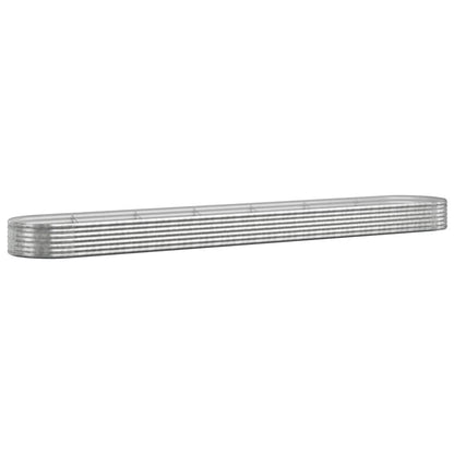 vidaXL Garden Raised Bed Galvanised Steel 544x100x36 cm Silver