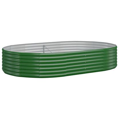 vidaXL Garden Raised Bed Galvanised Steel 214x140x36 cm Green