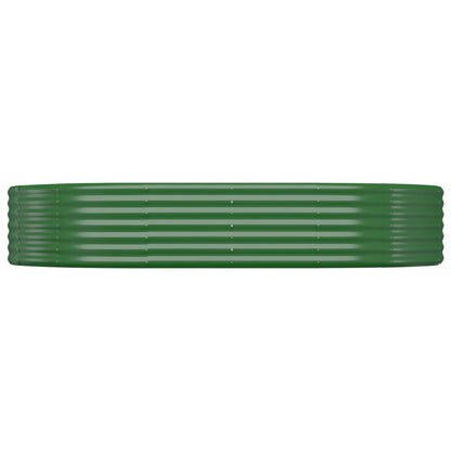 vidaXL Garden Raised Bed Galvanised Steel 214x140x36 cm Green