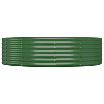 vidaXL Garden Raised Bed Galvanised Steel 214x140x36 cm Green
