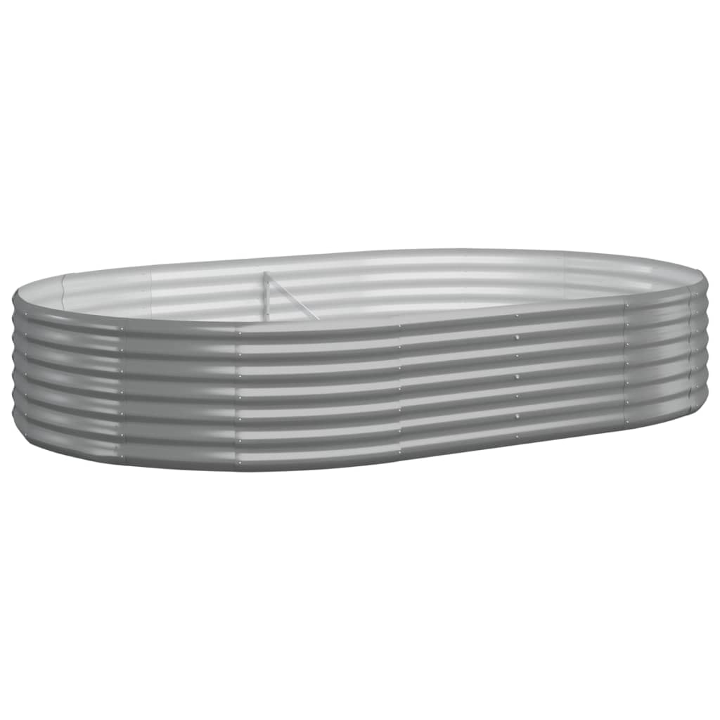 vidaXL Garden Raised Bed Galvanised Steel 214x140x36 cm Grey