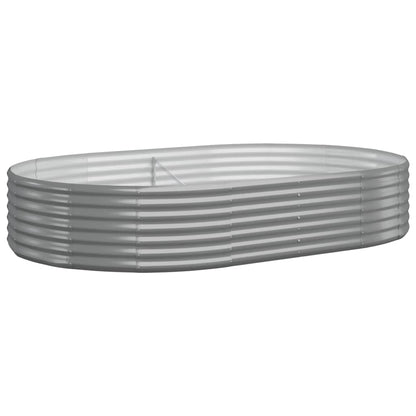 vidaXL Garden Raised Bed Galvanised Steel 214x140x36 cm Grey