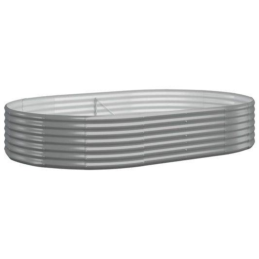 vidaXL Garden Raised Bed Galvanised Steel 214x140x36 cm Grey
