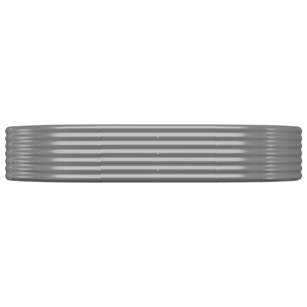 vidaXL Garden Raised Bed Galvanised Steel 214x140x36 cm Grey