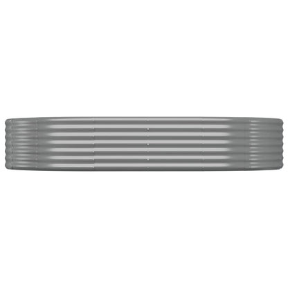 vidaXL Garden Raised Bed Galvanised Steel 214x140x36 cm Grey