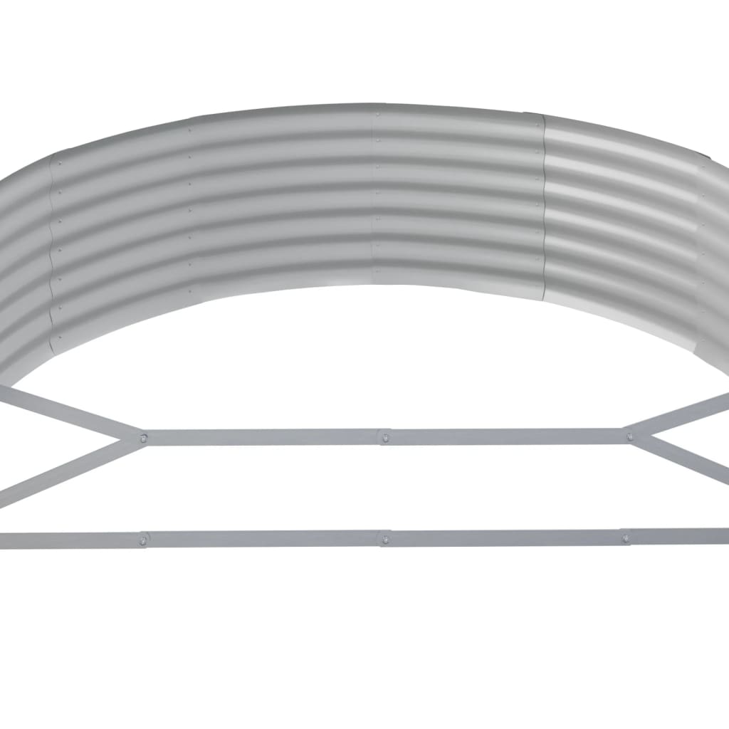 vidaXL Garden Raised Bed Galvanised Steel 214x140x36 cm Grey