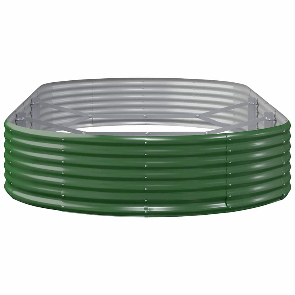 vidaXL Garden Raised Bed Galvanised Steel 296x140x36 cm Green