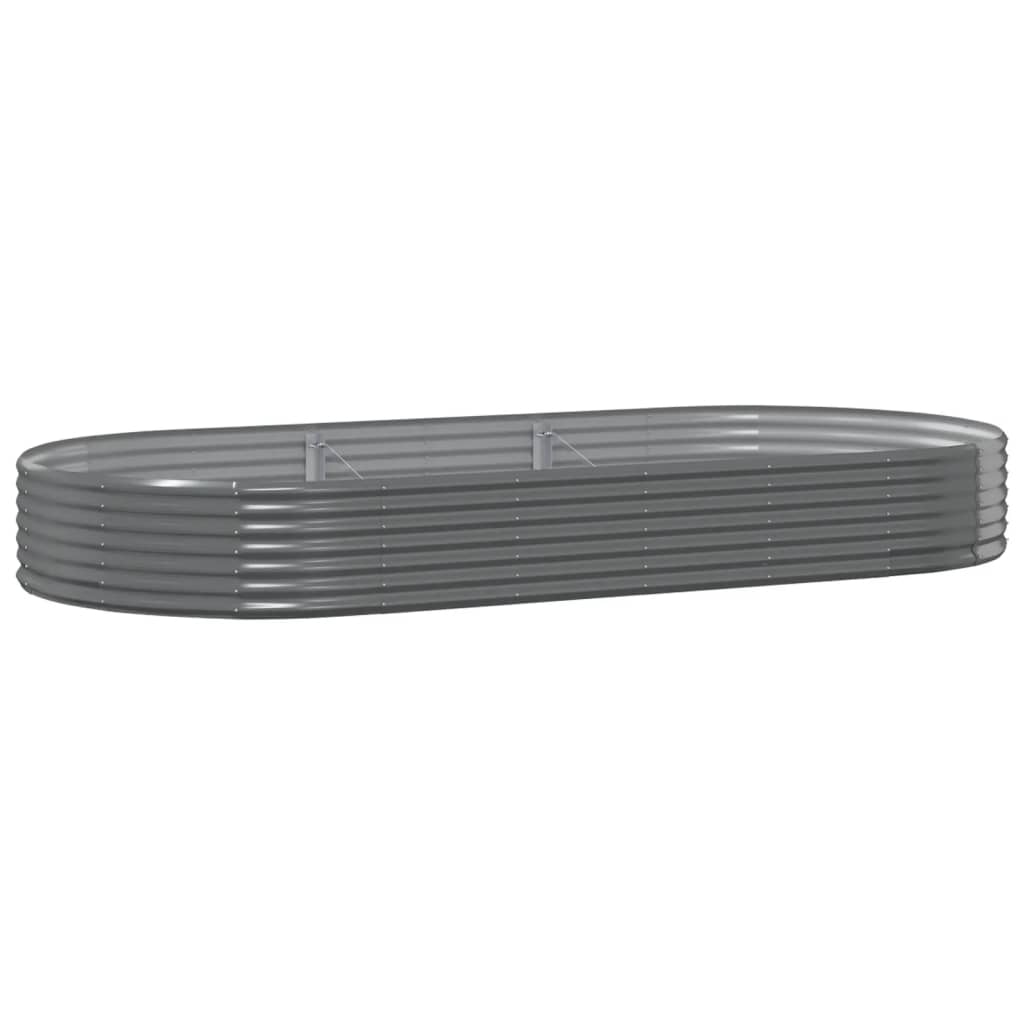 vidaXL Garden Raised Bed Galvanised Steel 296x140x36 cm Grey