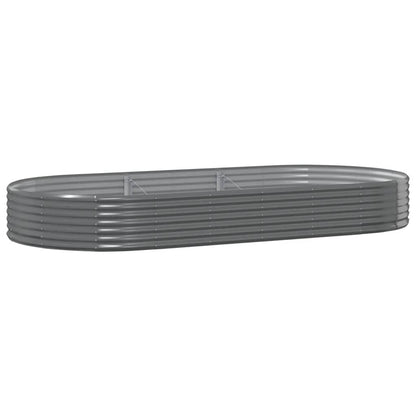 vidaXL Garden Raised Bed Galvanised Steel 296x140x36 cm Grey