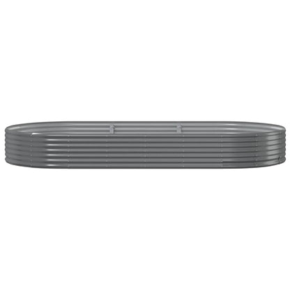 vidaXL Garden Raised Bed Galvanised Steel 296x140x36 cm Grey