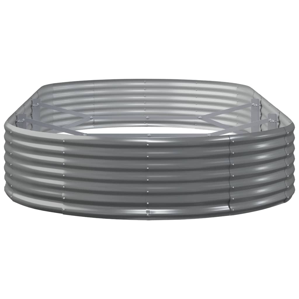vidaXL Garden Raised Bed Galvanised Steel 296x140x36 cm Grey
