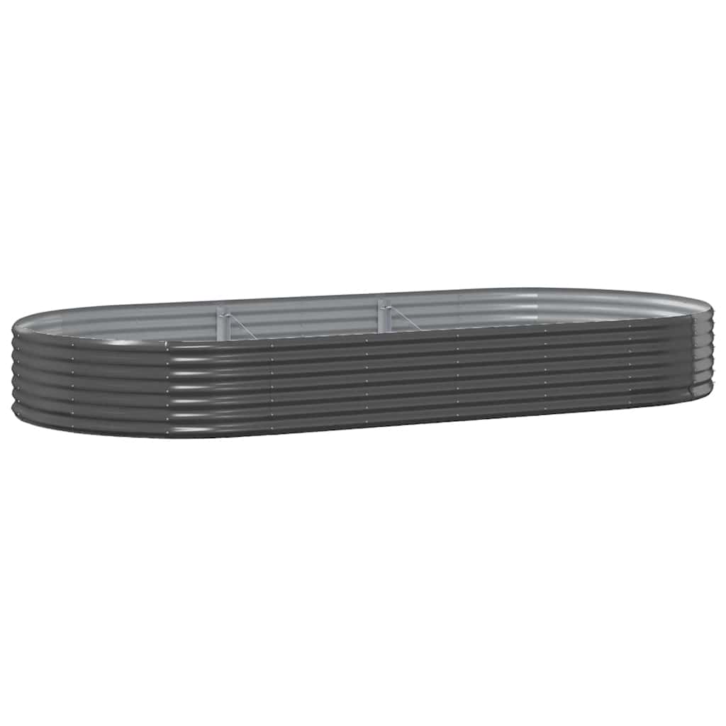 vidaXL Garden Raised Bed Galvanised Steel 296x140x36 cm Anthracite