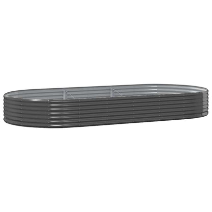 vidaXL Garden Raised Bed Galvanised Steel 296x140x36 cm Anthracite