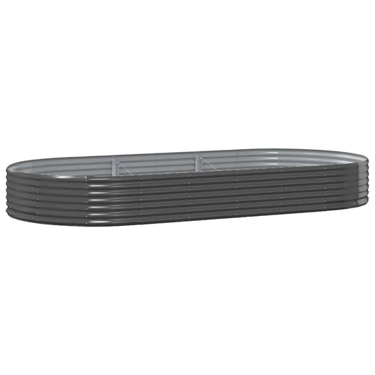 vidaXL Garden Raised Bed Galvanised Steel 296x140x36 cm Anthracite