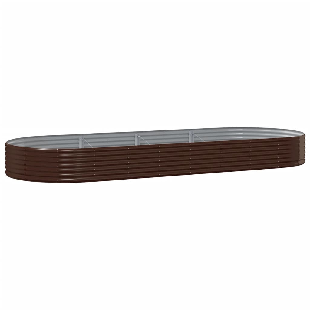 vidaXL Garden Raised Bed Galvanised Steel 373x140x36 cm Brown