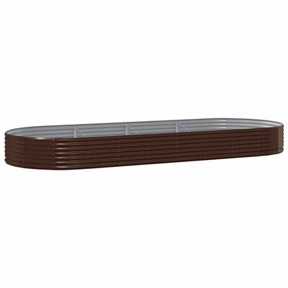 vidaXL Garden Raised Bed Galvanised Steel 373x140x36 cm Brown