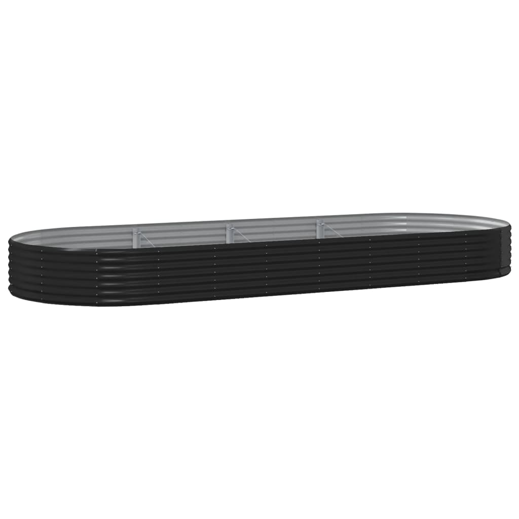 vidaXL Garden Raised Bed Galvanised Steel 373x140x36 cm Anthracite