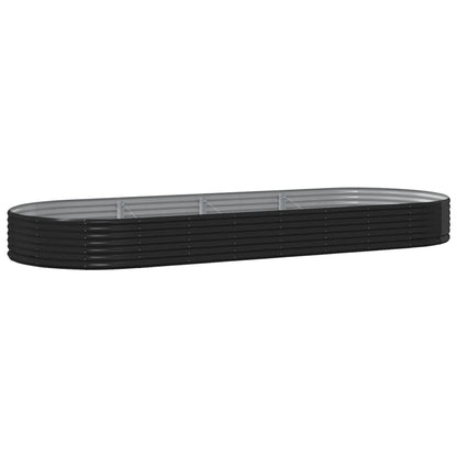 vidaXL Garden Raised Bed Galvanised Steel 373x140x36 cm Anthracite
