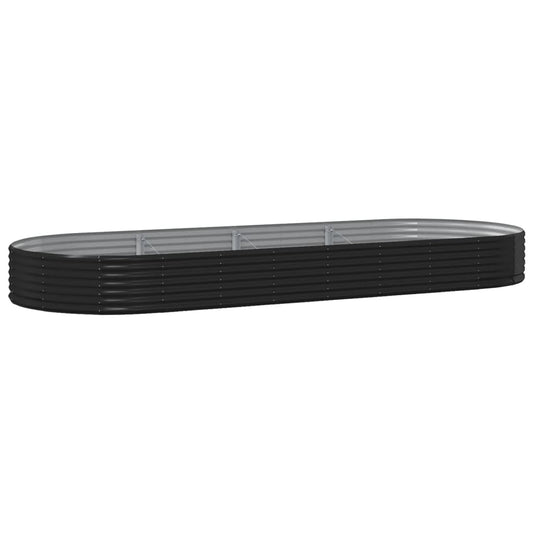 vidaXL Garden Raised Bed Galvanised Steel 373x140x36 cm Anthracite