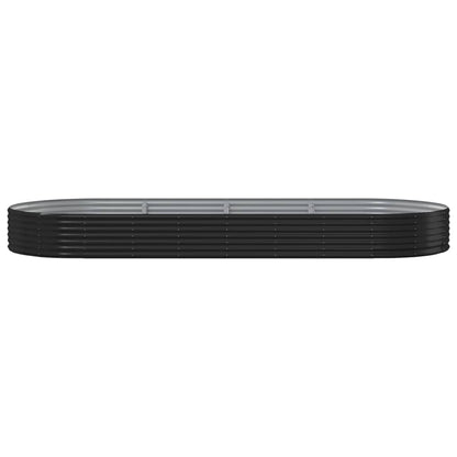 vidaXL Garden Raised Bed Galvanised Steel 373x140x36 cm Anthracite