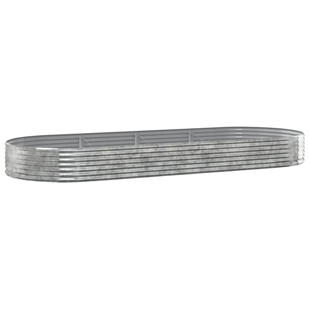vidaXL Garden Raised Bed Galvanised Steel 373x140x36 cm Silver
