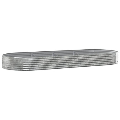 vidaXL Garden Raised Bed Galvanised Steel 373x140x36 cm Silver