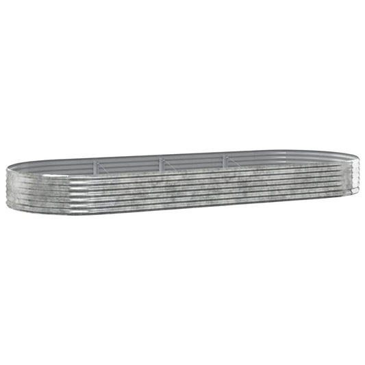 vidaXL Garden Raised Bed Galvanised Steel 373x140x36 cm Silver