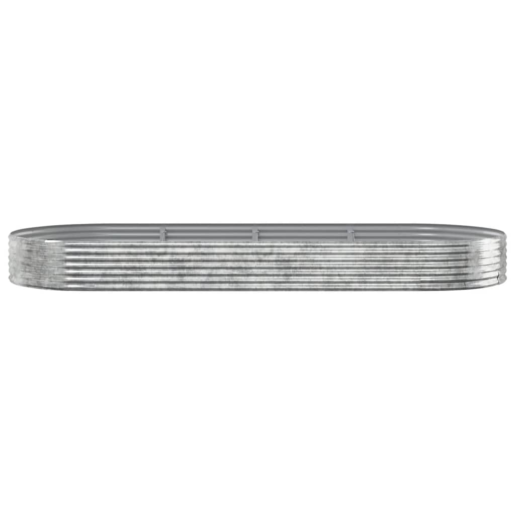 vidaXL Garden Raised Bed Galvanised Steel 373x140x36 cm Silver