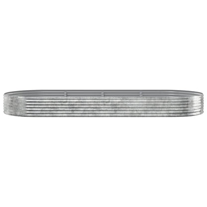 vidaXL Garden Raised Bed Galvanised Steel 373x140x36 cm Silver