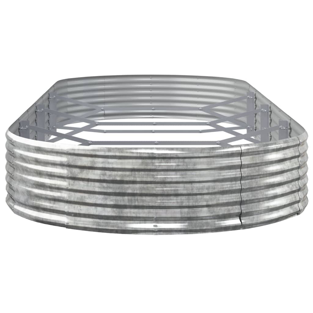 vidaXL Garden Raised Bed Galvanised Steel 373x140x36 cm Silver