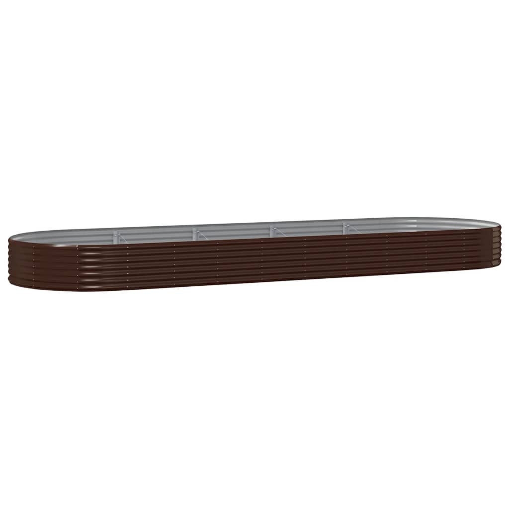 vidaXL Garden Raised Bed Galvanised Steel 450x140x36 cm Brown