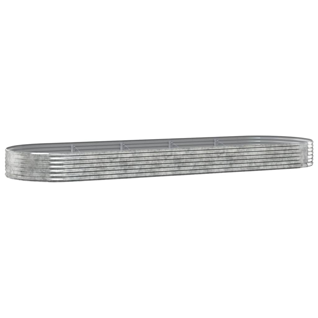 vidaXL Garden Raised Bed Galvanised Steel 450x140x36 cm Silver